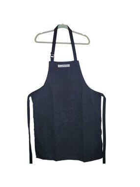 Williams Sonoma Denim Apron Unisex Black 100% Cotton Pockets